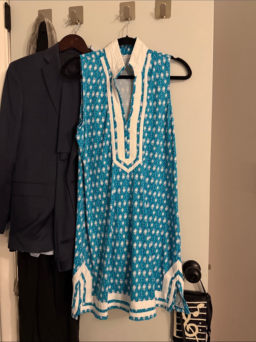 Cabana Life Turquoise & White Mini Dress